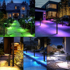 Solar Lights Outdoor, 2Pack Smart Pathway Lights with Color Changing &Sync, 9Modes (Warm/Cool White,RGB) for Driveway,Walkway,Garden,Yard,Fence,Patio,Lawn,Step Waterproof