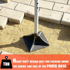 Heavy Duty Steel Tamper 8"x8" with 48 inch Handle and Rubber Grip Ideal Garden Landscaping Rammer for Earth Soil Asphalt, Gravel and Dirt Compaction Levelling Paver Tool Trash Tamper