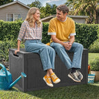 YITAHOME 100 Gallon Outdoor Storage Box, Large Water Resistant Resin Deck Box, Indoor Outdoor Lockable Storage Container for Patio, Garden, Cushions, Tools, Equipment (Black)