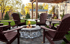 YEFU Adirondack Chairs Set of 8: Outdoor Chair HIPS Plastic Adirondack Chairs - Patio Chairs with Wood Texture - Lawn Fire Pit Deck Porch Garden Chairs for Adults(Coffee)