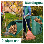 2 Pack 60 Gallon Leaf Collector,Collapsible Lawn & Leaf Bag,Heavy Leaves Pick up Tool Reusable Yard Waste Bags,Large Yard Dustpan Type Garden Bag for Leaves,Debris,Grass,Clippings,Lawn Trash