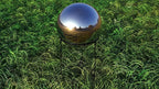 Lulu Decor, Silver Stainless Steel Gazing Mirror Ball Size 14 with Stand