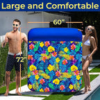 JAMBO Pool Floats, Extra Large Fabric Pool Float, Comfortable Oversized Pool Floats for Adults, Heavy Duty Pool Air Mattress, Inflatable Lounge Raft, Tanning Pool Lounger, Tanning Chair, Pool Toys