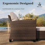 Small Patio Furniture Set, 3 Pieces Wicker Outdoor Sectional Set, L-Shaped Patio Couch Set, Modular Rattan Conversation Set with Lounge Sofa and Ottomans for Deck Lawn Garden, Beige