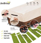 Outdoor Coffee Table Cover Waterproof, Patio Rectangular Side Table Covers, 36W x 24D x 16H Inches Outdoor Tables Cover,Beige&Brown