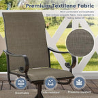VICLLAX Swivel Patio Chairs Set of 6, 360-degree All-Weather Outdoor Swivel Chairs for Lawn Garden, Patio Dining Chairs, Black Metal Frame and Textilene Mesh Fabric