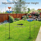 hogardeck Large Wind Spinners Outdoor, 77.6" Metal Butterfly Tulip Wind Spinner with Heavy-Duty Stakes, Multi-Color 360° Rotating Wind Sculptures Kinetic Yard Art for Home Garden Lawn Patio Decor