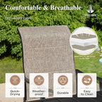 HERA'S HOUSE Patio Outdoor Swivel High-Back Rocking Chairs of 6, Outdoor Dining Chairs with All Weather Textilene Fabric,Wide Metal Armrests for Lawn, Porch or Garden
