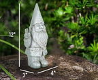 NAT & JULES Gnome 12 inch Resin Stone Garden Statue (Peace Gnome)