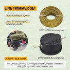 DWO1DT802 Trimmer Line for DEWALT Weed Trimmer Lines, 225-Foot by 0.080-Inch, 1 pc (DWO1DT995 Head 1pc+DWO1DT802 Line 1pc)