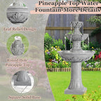 MAGIC UNION Outdoor Garden Water Fountains, 48.4''H Italian Style Fountain and Waterfall Outside, 3-Tier Large Bubbler Cascading Indoor Floor Fountain Features with Pump for Home Yard Decor (Gray)