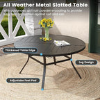 DIFY 9 Pieces Outdoor Patio Dining Set, 8 Dark Grey Textilene Swivel Dining Chairs and 59.8" Black Round Metal Dining Table, Outdoor Table and Chairs