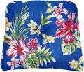 BrylaneHome Tufted Chair Cushion - 18" L x 17" W x 3" H - Patio & Outdoor - Patio & Outdoor - Water, Stain & Fade Resistant - Cobalt Tropicana