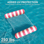 4 Pack Inflatable Pool Hammock Floats with Air Pump and Beach Ball, 4-in-1 Water Hammock Chair, Saddle, Lounge, and Drifter, Adult Size Pool Floaties for Swimming Pool