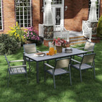 7-Piece Patio Dining Set with 11 FT Curvy Cantilever Umbrella, HDPE Tabletop & Aluminum Frame All-Weather Outdoor Furniture for Garden, Backyard, Poolside, Gray