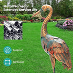 Giantex Crane Garden Statues Set of 2, Standing Metal Crane Sculptures Bird Ornament Yard Decorations for Lawn Backyard Porch Patio Outdoor Decor, with 4 U-Shaped Stakes (Crane)