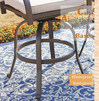 Sophia & William 3 Pieces Cast Aluminum Patio Bar Set, Round Outdoor Bar Table and 2 Swivel Bar Counter Height Chairs Set, Modern Patio Pub Bistro Set with Outdoor Stools