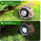 Solar Rock Lights Outdoor, 4 Pack Solar Spotlights Outdoor Waterproof Super Bright Rock Light, Adjustable Light Angle Landscape Rocks for Decks Yard Pathway Walkway Patio Lawn