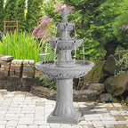 Italian Outdoor Water Fountains Garden Decor - 48.4''H Fountains and Waterfalls Outside, Large Cascading Indoor Floor-Standing Resin Bubbler Fountain Features W/Pump for Patio and Yard