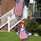 4 Pcs/Set 4th of July Porch Goose Outfit, 23" High Lawn Goose Statue Patriotic Costume Clothing, Independence Day Porch Garden Geese Clothes with Hat Glasses Bow Tie for Outdoor Patio Yard Decoration