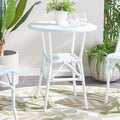 SAFAVIEH Outdoor Collection California Baby Blue/White Bistro Table (Fully Assembled)