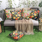 Pyonic Outdoor Pillows Waterproof Cover Pack of 2 Floral Waterproof Throw Pillows 18x18 inch for Patio Furniture Garden Furniture
