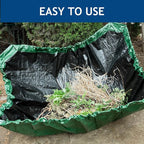 Leaf Tarp 9x9 Ft, Lawn Garden Leaf Tarp with 4 Drawstrings, Reusable Waterproof Poly Tarp Yard Waste Bags, All Purpose Protective Cover for Bikes, Furniture Cover, Tent Footprint
