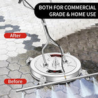 Pressure Washer Surface Cleaner with 7 Nozzles Spray Bar - Stainless Steel Surface Cleaner for Pressure Washer Attachment for Concrete, Patio, Sidewalk, Deck and Driveways (30 Inch Water Broom)