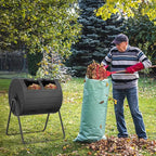 Dual Chamber Tumbling Composter 43 Gallon Large Outdoor Tumbling Composter Efficient Batch Composting Easy Turn Design (Black)