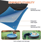 Yaheetech Foldable Dog Pool Collapsible Hard Plastic Dog Swimming Pool Portable Pet Pools Doggie Wading Pool Bath Tub for Puppy Small Medium Large Dogs, 47 x 12 Inches Black