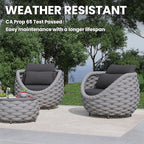 Deck Furniture Accent Chair: Patio Single Armchair Aluminum - Outdoor Woven Rope Armchair Cushioned - Modern Lounge Chair Assembled - All Weather 400lbs for Porch Lanai Balcony Yard Garden Hotel
