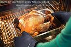 KITCHEN PERFECTION XL Silicone Smoker Oven Gloves-Extreme Heat Resistant BBQ Gloves-Handle Hot Food Right on Your Grill Fryer&Pit|Waterproof Grilling Cooking Baking Mitts|Superior Value Set+3 Bonuses