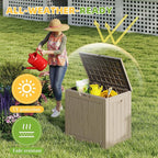 30 Gallon Waterproof Resin Deck Box, UV Resistant Outdoor Storage for Garden, Patio, Porch, Delivery, Grey