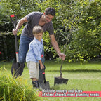 SHARK ATTACK Heavy Duty Garden Shovel 43.3 inch with D-Grip Handle, 6.3'' Serrated Steel Blade for Digging and Landscaping, Beach Shovel, Car Snow Shovel