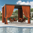 Gazebo Universal Replacement Privacy Curtain,10'×10' Gazebo Outdoor Waterproof Curtains, 4-Panels Sidewall Curtains with Double Zipper for Patio Canopy, Garden and Backyard (Curtain Only)