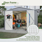 10×10 FT Outdoor Storage Shed,Metal Aluminum Waterproof Tool Sheds with Foundation,Doors & Vents,Heavy-Duty Sheds Unit W/Lock & Key,for Storing Bicycles,Lawnmowers,Barbeques,Gray
