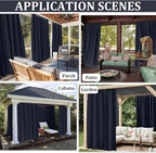 Gazebo Universal Replacement Privacy Curtain,12'×12' Gazebo Outdoor Waterproof Curtains, 4-Panels Sidewall Curtains with Double Zipper for Patio Canopy, Garden and Backyard (Curtain Only)