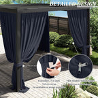 Gazebo Universal Replacement Privacy Curtain,12'×12' Gazebo Outdoor Waterproof Curtains, 4-Panels Sidewall Curtains with Double Zipper for Patio Canopy, Garden and Backyard (Curtain Only)