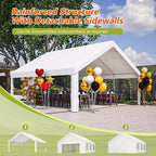 20x20 FT Heavy Duty Party Tent, White Outdoor Canopy with Removable Sidewalls & 2 Storage Bags, Waterproof Gazebo for Wedding, BBQ, Camping, and Commercial Use