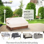 2-Seater Outdoor Couch Cover,58" Wx32 Dx31 H Inches Patio Loveseat Cover,100% Waterproof Heavy Duty Patio Sofa Covers,Patio Furniture Covers,Beige&Brown