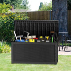 260 GallonOutdoor Storage Box,Resin Deck Boxes Waterproof, IndoorOutdoor Bin for Package Delivery, Patio Cushions, Gardening Tools, Lockable, UV Resistant