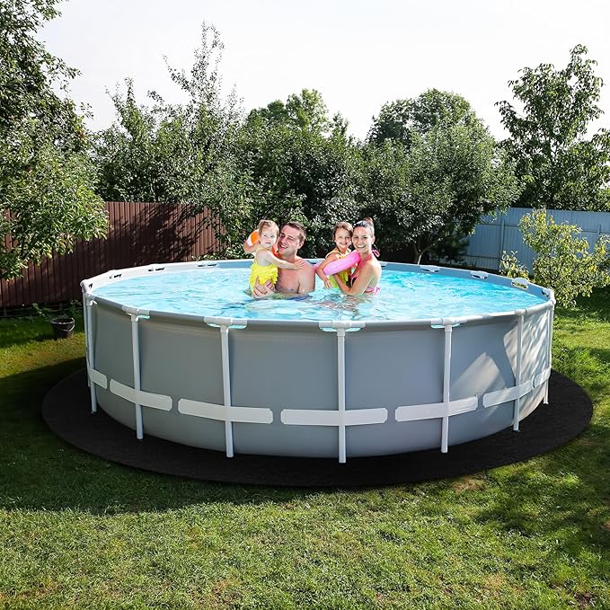 VINGLI 18 FT Round Pool Liner Pad for Above Ground Swimming Pools, Extra Thick Swimming Pool Liner, Prevent Punctures, Weed Barrier, Black