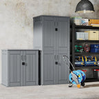 Heavy Duty Small Storage Cabinet Outdoor Weatherproof, 14 Cuft Garage Storage Cabinet with 2 Adjustable Shelves, Lockable Kitchen Pantry Closer Organizer, 31Wx23Lx34H, Sage Grey