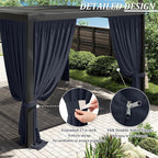 Gazebo Universal Replacement Privacy Curtain,12'×14' Gazebo Outdoor Waterproof Curtains, 4-Panels Sidewall Curtains with Double Zipper for Patio Canopy, Garden and Backyard (Curtain Only)