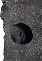 5-Tiered Concrete Tall Slim Fountain, 23.85" H –LED-Lit Column, Space-Saving Modern Outdoor Accent, All-Weather Resistant