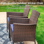 PHI VILLA 9 Pieces Square Outdoor Dining Set for 8, 60” Wood-Like Large Metal Steel Dining Table & Rattan Wicker Chairs with Cushions, Dining Furniture Set for Patio, Deck, Yard, Porch