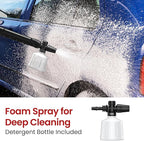 Electric Pressure Washer, 2.5 GPM Power Washer with Foam Cannon, Electric High Pressure Washer with 4 Quick Connect Nozzles for Cars, Driveways, Fences, Patios, Home Cleaning