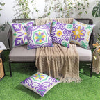 Pyonic Outdoor Pillows Waterproof Throw Pillow Covers Set of 4 Floral Printed and Boho Farmhouse Outdoor Pillow Covers for Patio Funiture Garden 18x18 Inch