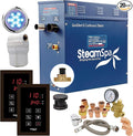 SteamSpa Executive 7.5 KW QuickStart ACU-Steam Bath Generator Package with Built-in Auto Drain in Oil Rubbed Bronze | Steam Generator Kit with Dual Control Panel Steamhead 240V | EXT750OB-A