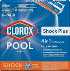 Clorox® Pool&Spa™ Shock Plus, for Crystal Clear Swimming Pool Water, Swim-ready in 15 minutes, Suitable for vinyl pools (6-Pack)